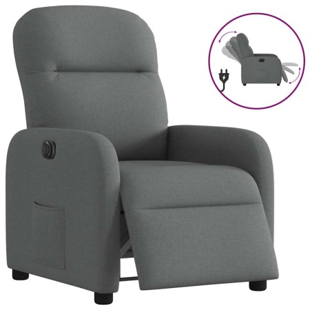 Sillón reclinable eléctrico de tela gris oscuro en Sillones | Comprar online en Foru.es