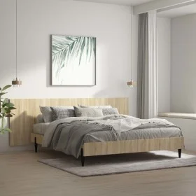 Cabecero pared madera contrachapada roble Sonoma 240x1,5x80cm de vidaXL, Cabeceros y pies de cama - Ref: Foro24-811055, Preci...