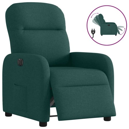 Sillón reclinable eléctrico tela verde oscuro en Sillones | Comprar online en Foru.es
