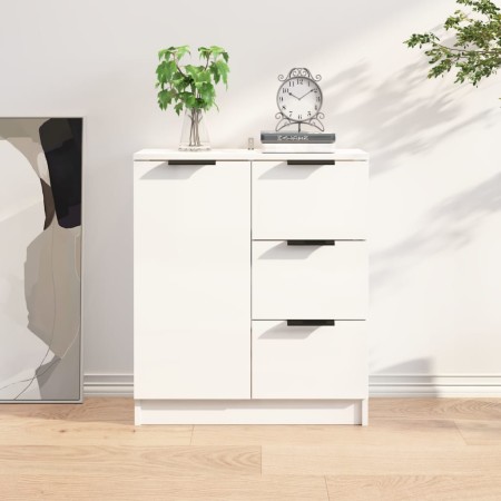 Aparador de madera contrachapada blanco brillante 60x30x70 cm de vidaXL, Aparadores - Ref: Foro24-811085, Precio: 89,58 €, De...