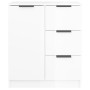 Aparador de madera contrachapada blanco brillante 60x30x70 cm de vidaXL, Aparadores - Ref: Foro24-811085, Precio: 89,58 €, De...