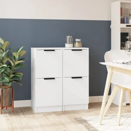 Aparadores 2 uds madera contrachapada blanco 30x30x70 cm de vidaXL, Aparadores - Ref: Foro24-811170, Precio: 69,12 €, Descuen...