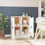 Aparadores 2 uds madera contrachapada blanco 30x30x70 cm de vidaXL, Aparadores - Ref: Foro24-811170, Precio: 69,12 €, Descuen...