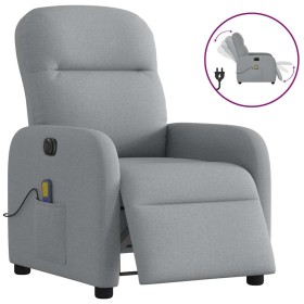 Sillón reclinable de masaje eléctrico tela gris claro en Sillones | Comprar online en Foru.es