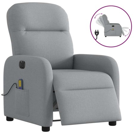 Sillón reclinable de masaje eléctrico tela gris claro en Sillones | Comprar online en Foru.es