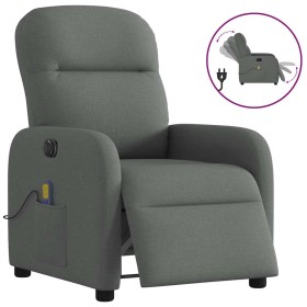 Sillón reclinable de masaje eléctrico tela gris oscuro en Sillones | Comprar online en Foru.es
