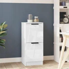 Aparador de madera contrachapada blanco brillante 30x30x70 cm de vidaXL, Aparadores - Ref: Foro24-811181, Precio: 50,40 €, De...