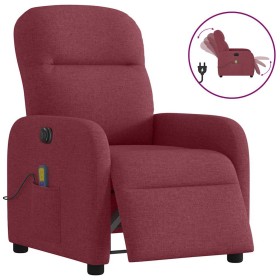 Sillón de masaje reclinable eléctrico tela rojo tinto en Sillones | Comprar online en Foru.es