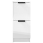 Aparador de madera contrachapada blanco brillante 30x30x70 cm de vidaXL, Aparadores - Ref: Foro24-811181, Precio: 52,99 €, De...