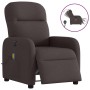Sillón reclinable de masaje eléctrico tela marrón oscuro en Sillones | Comprar online en Foru.es