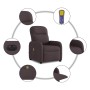 Sillón reclinable de masaje eléctrico tela marrón oscuro en Sillones | Comprar online en Foru.es