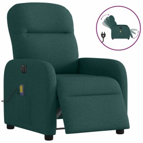 Sillón reclinable de masaje eléctrico tela verde oscuro en Sillones | Comprar online en Foru.es