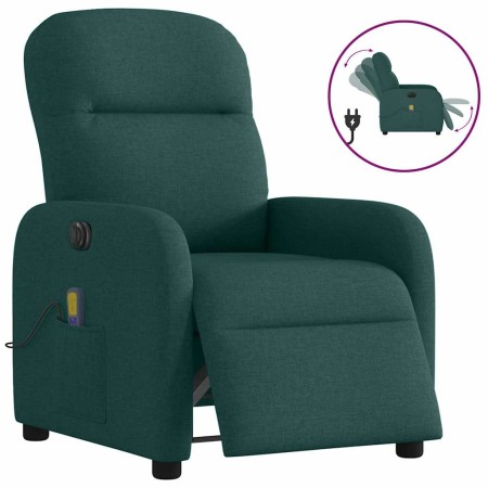 Sillón reclinable de masaje eléctrico tela verde oscuro en Sillones | Comprar online en Foru.es