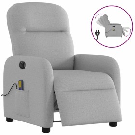 Sillón reclinable de masaje eléctrico tela gris nube en Sillones | Comprar online en Foru.es