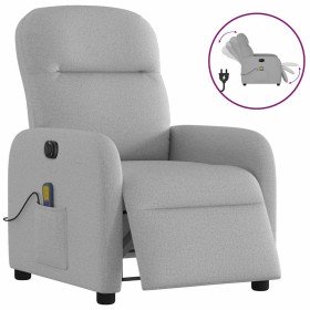Sillón reclinable de masaje eléctrico tela gris nube en Sillones | Comprar online en Foru.es