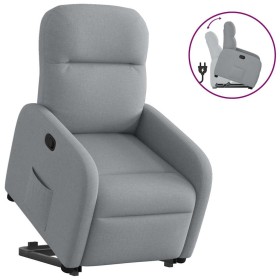 Sillón reclinable elevable de tela gris claro en Sillones | Comprar online en Foru.es
