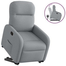 Sillón reclinable elevable de tela gris claro en Sillones | Comprar online en Foru.es