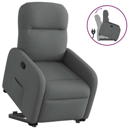 Sillón reclinable elevable de tela gris oscuro en Sillones | Comprar online en Foru.es