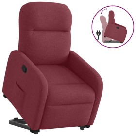 Sillón reclinable elevable tela rojo tinto en Sillones | Comprar online en Foru.es