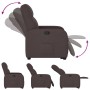 Sillón reclinable elevable tela marrón oscuro en Sillones | Comprar online en Foru.es