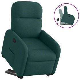 Sillón reclinable elevable tela verde oscuro en Sillones | Comprar online en Foru.es
