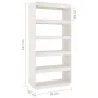 Estantería/divisor de espacios pino blanco 80x35x167 cm de vidaXL, Librerías y estanterías - Ref: Foro24-810895, Precio: 124,...