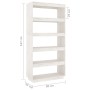 Estantería/divisor de espacios pino blanco 80x35x167 cm de vidaXL, Librerías y estanterías - Ref: Foro24-810895, Precio: 126,...