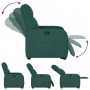 Sillón reclinable elevable tela verde oscuro en Sillones | Comprar online en Foru.es