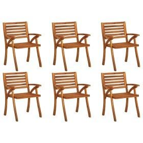 Sillas de jardín 6 uds madera maciza de teca de vidaXL, Sillas de jardín - Ref: Foro24-3075173, Precio: 440,88 €, Descuento: %
