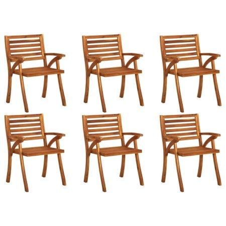 Sillas de jardín 6 uds madera maciza de teca de vidaXL, Sillas de jardín - Ref: Foro24-3075173, Precio: 440,88 €, Descuento: %