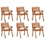 Sillas de jardín 6 uds madera maciza de teca de vidaXL, Sillas de jardín - Ref: Foro24-3075173, Precio: 440,88 €, Descuento: %
