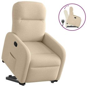 Sillón reclinable elevable de tela color crema en Sillones | Comprar online en Foru.es