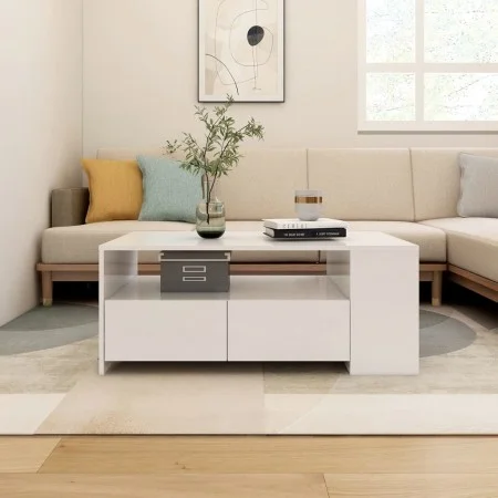 White engineered wood coffee table 102x55x42 cm by vidaXL, Coffee table - Ref: Foro24-810917, Price: 86,83 €, Discount: %
