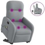 Sillón de masaje reclinable de pie de tela gris claro en Sillones | Comprar online en Foru.es