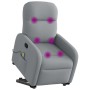 Sillón de masaje reclinable de pie de tela gris claro en Sillones | Comprar online en Foru.es