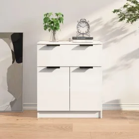 Aparador de madera contrachapada blanco brillante 60x30x70 cm de vidaXL, Aparadores - Ref: Foro24-811094, Precio: 81,06 €, De...