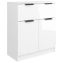 Aparador de madera contrachapada blanco brillante 60x30x70 cm de vidaXL, Aparadores - Ref: Foro24-811094, Precio: 82,63 €, De...