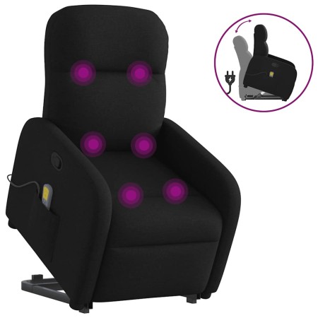 Sillón reclinable de masaje elevable tela negro en Sillones | Comprar online en Foru.es