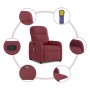 Sillón reclinable de masaje elevable tela rojo tinto en Sillones | Comprar online en Foru.es