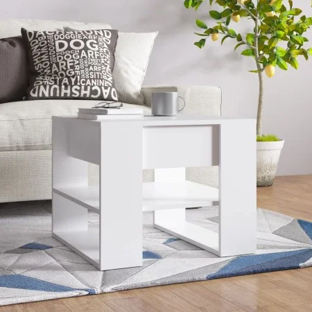Mesa de centro madera contrachapada blanco 55,5x55x45 cm de vidaXL, Mesas de centro - Ref: Foro24-810908, Precio: 41,96 €, De...