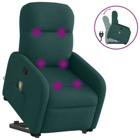 Silla de masaje reclinable de pie de tela verde oscura en Sillones | Comprar online en Foru.es