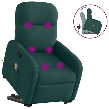 Silla de masaje reclinable de pie de tela verde oscura en Sillones | Comprar online en Foru.es