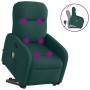 Silla de masaje reclinable de pie de tela verde oscura en Sillones | Comprar online en Foru.es