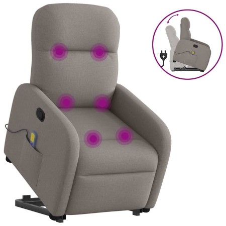 Sillón reclinable de masaje elevable tela gris taupé en Sillones | Comprar online en Foru.es