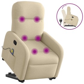 Silla de masaje reclinable de pie de tela color crema en Sillones | Comprar online en Foru.es