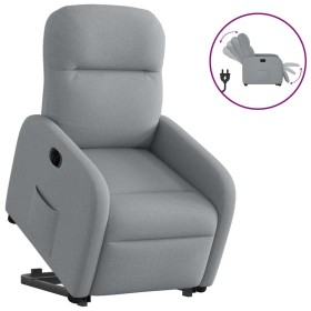 Sillón eléctrico reclinable elevable de tela gris claro en Sillones | Comprar online en Foru.es