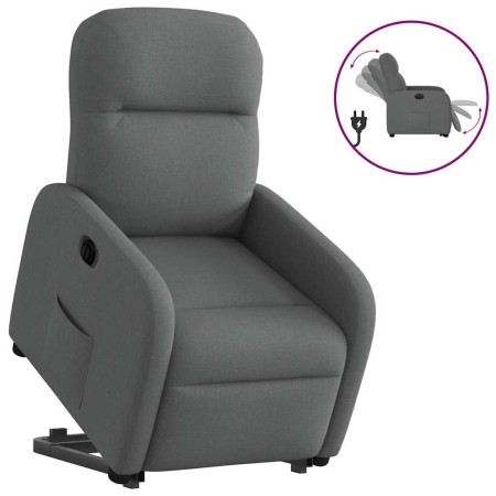Sillón eléctrico reclinable elevable de tela gris oscuro en Sillones | Comprar online en Foru.es