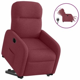 Sillón eléctrico reclinable elevable de tela rojo tinto en Sillones | Comprar online en Foru.es