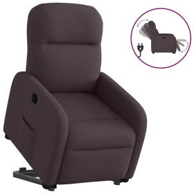Sillón eléctrico reclinable elevable de tela marrón oscuro en Sillones | Comprar online en Foru.es