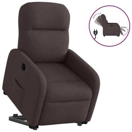 Sillón eléctrico reclinable elevable de tela marrón oscuro en Sillones | Comprar online en Foru.es